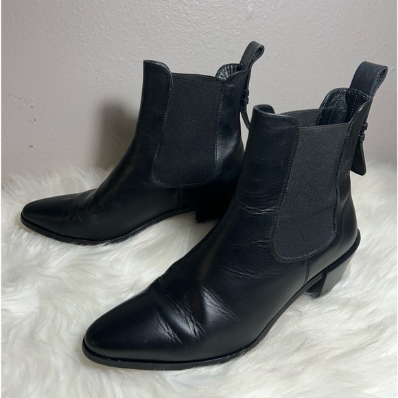 FRAME BLACK LEXINGTON CHELSEA LEATHER BOOT Size US6 1/2 - EU36 1/2 - Picture 3 of 12